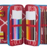 Astuccio 3 Zip Marvel Spiderman Homecoming Attrezzato Con Penne Matite Pennarelli Nero Blu Rosso 0 0