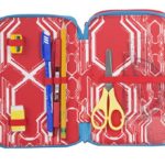 Astuccio 3 Zip Marvel Spiderman Homecoming Attrezzato Con Penne Matite Pennarelli Nero Blu Rosso 0 1