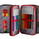 Astuccio Scuola Seven Dice Boy 3 Scomparti Pennarelli Matite Gomma Ecc Rosso 0 4