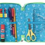 Astuccio Scuola Seven Sj Animals 3 Scomparti Pennarelli Matite Gomma Ecc Blu Rosso 0 1