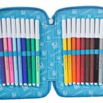 Astuccio Scuola Seven Sj Animals 3 Scomparti Pennarelli Matite Gomma Ecc Blu Rosso 0 2