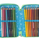 Astuccio Scuola Seven Sj Animals 3 Scomparti Pennarelli Matite Gomma Ecc Blu Rosso 0 3