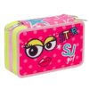 Astuccio Scuola Seven Sj Faccine 3 Scomparti Pennarelli Matite Gomma Ecc Rosa Giallo 0