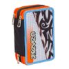 Astuccio Scuola Seven Tribal Boy 3 Scomparti Pennarelli Matite Gomma Ecc Nero Giallo 0
