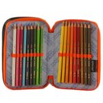 Astuccio Scuola Seven Tribal Boy 3 Scomparti Pennarelli Matite Gomma Ecc Nero Giallo 0 3