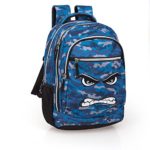 Ally Faces Zaino Discovery Facce Faccine Divertenti Originale Scuola Ragazzi Blu Mimetico 0