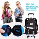 Asdomo Zaino Trainabile Valigia Zaino Con Le Ruote Trolley Cartella Per La Scuola Con Ruote Per Bambini Adolescenti Studenti Nylon Blackwhite 118x181x75 Inches 0 1