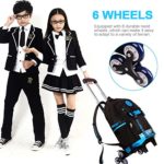 Asdomo Zaino Trainabile Valigia Zaino Con Le Ruote Trolley Cartella Per La Scuola Con Ruote Per Bambini Adolescenti Studenti Nylon Blackwhite 118x181x75 Inches 0 2