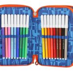 Astuccio 3 Zip Invicta Camou Mimetico Verde Arancione Con Contenuto Matite Pennarelli 0 2