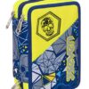 Astuccio 3 Zip Seven Lucky Blu Giallo Con Contenuto Matite Pennarelli 0
