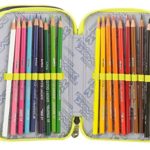 Astuccio 3 Zip Seven Lucky Blu Giallo Con Contenuto Matite Pennarelli 0 4