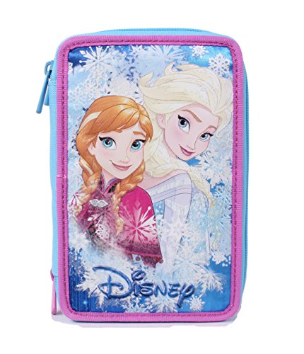 Astuccio Frozen 3 Scomparti Poliestere Multicolore 0