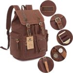 Bluboon Tela Zaini Vintage Zaino Uomo Donna Unisex Canvas Backpack Rucksack Caff 0 1