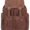 Bluboon Tela Zaini Vintage Zaino Uomo Donna Unisex Canvas Backpack Rucksack Caff 0