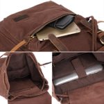 Bluboon Tela Zaini Vintage Zaino Uomo Donna Unisex Canvas Backpack Rucksack Caff 0 3