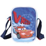 Borsa Tracolla Bambino Con Stampa Disney Cars Pratica Borsetta Messenger Con Chiusura Superiore Tracollina Regolabile Blu Da Viaggio E Tempo Libero Perletti 16x16x4 Cm 0 1