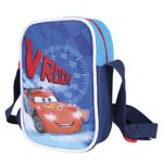 Borsa Tracolla Bambino Con Stampa Disney Cars Pratica Borsetta Messenger Con Chiusura Superiore Tracollina Regolabile Blu Da Viaggio E Tempo Libero Perletti 16x16x4 Cm 0
