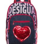 Desigual Mochpinapple Zaini Bambina Blu Denim Raw 13x395x31 Cm B X H T 0