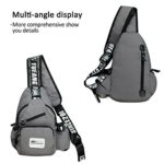 Fandare Mode Sling Bag Monospalla Borse A Spalla Zaino Spalla Borsa A Tracolla Crossbody Bag Borsello Marsupio Zainetto Crossbody Chest Bag Hiking Bag Zaino Uomo Donne Poliestere Grigio 0 2
