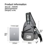Fandare Mode Sling Bag Monospalla Borse A Spalla Zaino Spalla Borsa A Tracolla Crossbody Bag Borsello Marsupio Zainetto Crossbody Chest Bag Hiking Bag Zaino Uomo Donne Poliestere Grigio 0 4