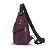 Fandare Sling Bag Monospalla Borse A Spalla Zaino Spalla Borsa A Tracolla Crossbody Bag Borsello Marsupio Zainetto Crossbody Chest Bag Hiking Bag Zaino Uomo Donne Poliestere Viola 0