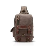 Fandare Sling Bag Monospalla Zaino Spalla Borsa A Tracolla Borsello Marsupio Zainetto Chest Bag Scuola Uomo Donne Tela Army Green 0