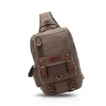 Fandare Sling Bag Monospalla Zaino Spalla Borsa A Tracolla Borsello Marsupio Zainetto Chest Bag Scuola Uomo Donne Tela Army Green 0 2