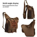 Fandare Vintage Sling Bag Monospalla Zaino Spalla Borsa A Tracolla Crossbody Borsello Marsupio Piccolo Zainetto Scuola Universitari Uomo Donne Tela Cachi 0 1