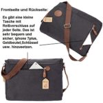 Gibgas Borsa A Tracolla Per Lavoro Scuola Viaggi Sport In Tela Unisex Vintage Nero Marrone Nero Nero 0 2