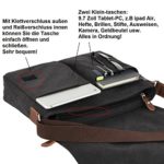 Gibgas Borsa A Tracolla Per Lavoro Scuola Viaggi Sport In Tela Unisex Vintage Nero Marrone Nero Nero 0 3