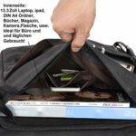 Gibgas Borsa A Tracolla Per Lavoro Scuola Viaggi Sport In Tela Unisex Vintage Nero Marrone Nero Nero 0 4