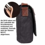 Gibgas Borsa A Tracolla Per Lavoro Scuola Viaggi Sport In Tela Unisex Vintage Nero Marrone Nero Nero 0 5