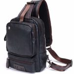 Hasagei Zaino Monospalla Impermeabile Marsupio Nero Per Viaggio Ciclismo Sport 0