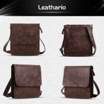Leathario Borsa Di Vera Pelle Da Uomo A Tracolla Messenger Scuola Ufficio Lavoro Business Marrone 4 0 0