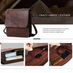 Leathario Borsa Di Vera Pelle Da Uomo A Tracolla Messenger Scuola Ufficio Lavoro Business Marrone 4 0 1