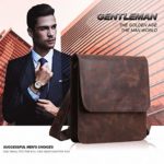 Leathario Borsa Di Vera Pelle Da Uomo A Tracolla Messenger Scuola Ufficio Lavoro Business Marrone 4 0 3