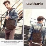 Leathario Borsa Di Vera Pelle Da Uomo A Tracolla Messenger Scuola Ufficio Lavoro Business Marrone 4 0 4
