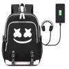 Mcgradyxm Zaino Scuola Borsa Marshmello Dj 20l Unisex Antifurto Zaino Porta Pc Marshmello Dj Zaini Casual Zaino Viaggio Con Interfaccia Di Ricarica Usb Color 1 0