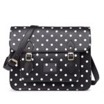 Miss Lulu Marca Vintage A Pois In Finta Pelle Lavoro Ventiquattrore Borsa Sacchetto Di Scuola Borsa Polka Dots Black 0