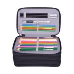 Newcomdigi Astuccio Per 72 Matite Portapenne Astuccio Scuola Elementari Super Grande 4 Strati Porta Matite Sacchetto Borsa Trucco Senza Matita Nero 0 4