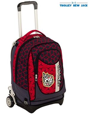 Trolley Seven New Jack Dice Boy Rosso Sganciabile E Lavabile Scuola E Viaggio 0