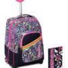 Trolley Bambina Seven Cartellina Rosa Nero Spallacci A Scomparsa Zaino 35 Lt Scuola E Viaggio Idea Regalo Natale 0
