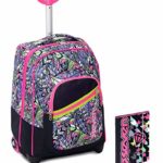 Trolley Bambina Seven Cartellina Rosa Nero Spallacci A Scomparsa Zaino 35 Lt Scuola E Viaggio Idea Regalo Natale 0