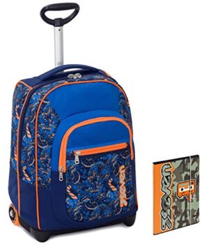 Trolley Bambino Seven Cartellina A4 Blu Arancione Spallacci A Scomparsa Zaino 35 Lt Scuola E Viaggio 0