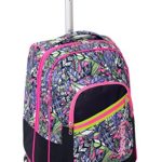 Trolley Fit Seven Butterfly Nero Lilla 35 Lt 2in1 Zaino Con Spallacci A Scomparsa Scuola Viaggio 0