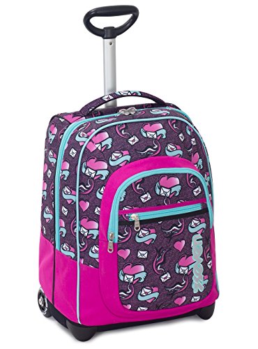 Trolley Fit Seven Love Letter Viola Rosa 35 Lt 2in1 Zaino Con Spallacci A Scomparsa Scuola Viaggio 0