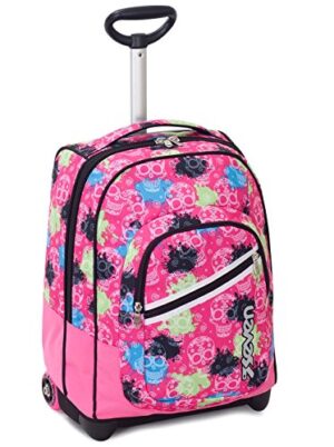 Trolley Fit Seven Watercolor Rosa 35 Lt 2in1 Zaino Con Spallacci A Scomparsa Scuola Viaggio 0