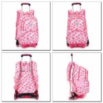 Trolley Scuola Zaino Scuola Per Trolley Bambina Elementare Con Rotolamento Ruote Nero 6 Ruote 0 1