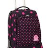 Trolley Tech Invicta Micro Macro Dots Nero Fuxia Pois 34 Lt 2in1 Zaino Sganciabile Scuola Viaggio 0