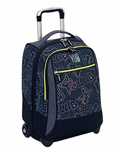 Trolley Yub Murales Boy 2in1 34 Lt Nero Zaino Con Spallacci A Scomparsa Scuola Viaggio 0